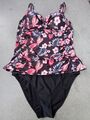 Tankini, Bademode 2-teilig, schwarz rot, Gr. 46