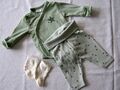 4tlg. niedliches Babyset , Wickelbody und Höschen, Newborn, Gr. 50/56