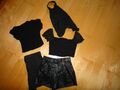 schönes 5 teiliges Set  2x Shorts,  3 süße Oberteile  in Schwarz..  Gr. M