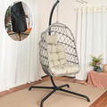 LKINBO Polyrattan Hängesessel Mit Gestell Outdoor Indoor, Korb Hängestuhl Rattan