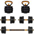 MOVIT 6in1 Hantelset Hanteln 2er Set Kurzhanteln Langhanteln Kettlebell Gewichte