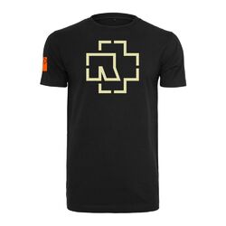 Rammstein Logo T-Shirt Tee Rückenprint (Leuchtfunktion) Herren Schwarz S-4XL