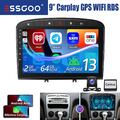 9" 2+64G Android 13 Autoradio GPS Navi +Kam BT Für Peugeot 308 408 RCZ 2007-2013