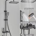 Duschsystem Grau Duscharmatur mit Massage Regendusche Set Handbrause Duschset