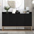 Modern Sideboard Anrichte Buffet Schrank Kommoden mit 4 Türen Wohnzimmer Schwarz