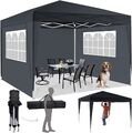 3x3m Faltpavillon WASSERDICHT Partyzelt Gartenzelt UV Pavillon Pop-Up Pavillion