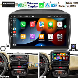 64GB Android 13 Apple Carplay Autoradio GPS DAB+ Für Fiat Doblo MK2/Opel Combo D