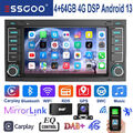 4G+64GB Android 13 Autoradio Carplay BT GPS DAB+ KAM Für VW Touareg T5 Multivan