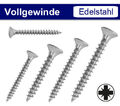 Spanplattenschrauben PZ Vollgewinde Ø 3,0-6,0mm - Pozidriv Kreuz - Edelstahl V2A