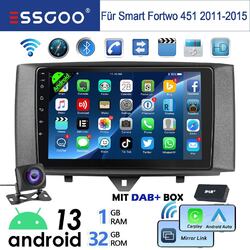 DAB+ 32G Android13 GPS Navi Autoradio Carplay Kam Für Smart Fortwo 451 2011-2015