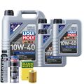 Motoröl 10W40 LIQUI MOLY Mos2 Leichtlauf 8L +MANN Ölfilter +Spülung +Cera Tec