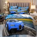 Super Automobil Sportwagen Blau Daunendecke Bettbezug Einzelbett Doppelbett