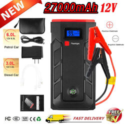 27000mAh Auto KFZ Starthilfe Jump Starter 12V Booster Power Bank PKW 1000A Boote