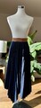 Loewe Plissee Rock blau mit Lederdetails Gr. 36