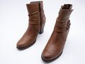 Tamaris Damen Ankle Boots Stiefelette Stiefel Leder braun Gr. 39 EU Art.12111-50