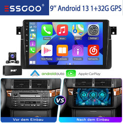 Für BMW E46 3er 318 320 325 9" Autoradio Android 13 GPS DAB Kam WIFI 32G Carplay