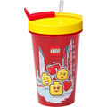 Room Copenhagen LEGO Becher mit Strohhalm Iconic Girl Bright Red, rot