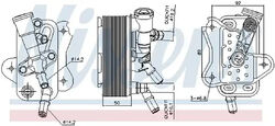 Motorölkühler wassergekühlt 91299 NISSENS für BMW 3 Touring 5 Gran Turismo 7 5 3