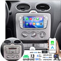 DAB+ 4+64G Android 13 Autoradio Carplay GPS BT Für Ford Focus MK2 Mondeo C S Max