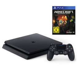 PS4 - Konsole Slim 500GB #schwarz + Minecraft + Original Controller Top Zustand