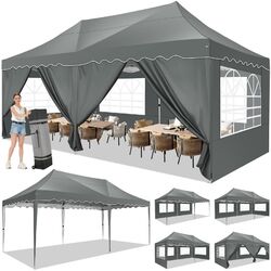 Pavillon 3x6m Wasserdicht Gartenzelt Faltpavillon Partyzelt Pop Up Pavillion