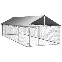 Outdoor Hundezwinger mit Dach Hundekäfig Hundehaus 600 x 200 x 150 cm