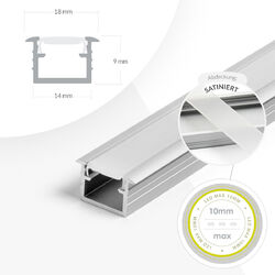 Alu Schiene Profil für LED Stripes 1m| 2m Aluminium Profile Abdeckung Leiste