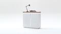 Kommode 3 Romina Anrichte Sideboard weiß matt Lack und Eiche inkl. LED