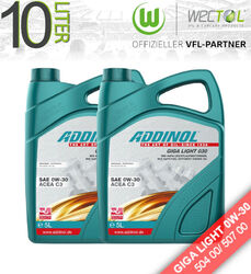 2x5 Liter Addinol GIGA LIGHT 030 0W-30 Motoröl für VW Audi Seat Skoda 10 Liter