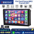 DAB+ Kam Autoradio Android13 Carplay 4+64G GPS 9" Für Ford Focus MK2 Transit MK7