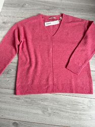 NEU Esprit Damen Pullover Größe M / 40  Pink V-Ausschnitt Super Weich mit Wolle