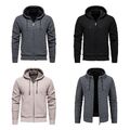 Kapuzenpullover Sweatjacke Hoodie Sweatshirt Warm Gefüttert Herren DE