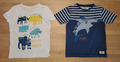 2er Pack Kleinkinder T– SHIRT mit Tiermotiven in Grösse 104/110, Hai, Elephant