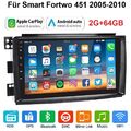 Für Smart Fortwo 451 2005-10 64G Android 13 Autoradio Apple Carplay GPS Navi RDS