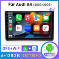 6G+128GB Carplay Android 13 Autoradio GPS DAB+ Für Audi A4 8E 8H B6 B7 2000-2009