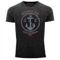 Neverless® Herren T-Shirt Vintage Shirt Printshirt Anker Motiv maritim