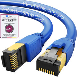 CAT 8.1 Cat8 8 Patchkabel S/FTP Netzwerkkabel LSZH PIMF RJ45 Kupfer Halogenfrei✅Ø 7,5mm❗️50µ vergoldeter❗️40Gbit🟣Kupfer🟡2000 MHz