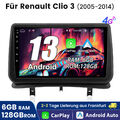 Carplay 6+128G Android 13 Autoradio GPS Für RENAULT CLIO 3 2005-2014 WIFI Nav BT