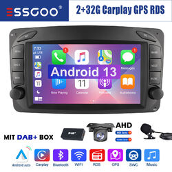 2+32G Autoradio Carplay DAB+ GPS RDS Kamera Für Benz C/CLK Klasse W209 W203 W639