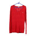 Lacoste Pullover mit V-Ausschnitt - XL Rot Baumwolle