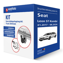 Westfalia KIT für SEAT Leon ST Kombi Typ 5F8 Anhängerkupplung inkl. eSatz TOPKIT 317110900113 | ZUGLAST=2000kg STÜTZLAST=80kg