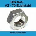 M20 DIN 934 Sechskantmuttern A2 Edelstahl V2A VA Sechskant Muttern 20-500 St. 