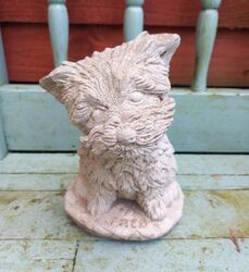 Vintage Beton Stein Garten Statue Ornament von Terrier Hund Fred 7,5 Zoll