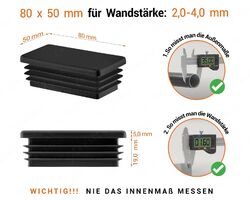 Lamellenstopfen Endkappe Abdeckkappen rechteckig Kunststoff Kappen schwarz⭐️⭐️⭐️⭐️⭐️10 J.GARANTIE ✅ 20x10 bis 150x100 mm 
