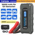 TOPDON VS2000 2000A 16000mAh Auto Jump Starter Starthilfe Booster powerbank LED