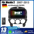 DAB+ 9 Carplay Wireless Android 13 Autoradio WiFi GPS Navi Für Mazda 2 2007-2013