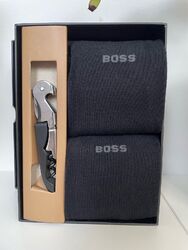 BOSS Herren Socken mit Label-Print im 2er-Pack & Weinöffner