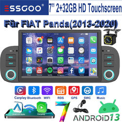 Autoradio 7"Android 13 CAM BT GPS SAT Navi WIFI Carplay für Fiat Panda 2013-2020