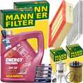 MANN INSPEKTIONSPAKET+5L MANNOL 5W-30 ÖL passend für OPEL CORSA C COMBO 75-90 PS