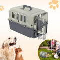 Transportbox Hundebox Tiertransportbox PP Hundehaus mit Schale für Katzen Hund